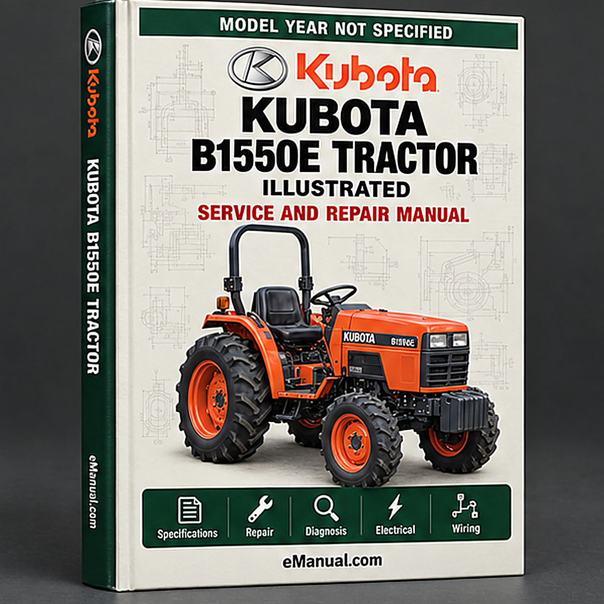 Kubota B1550E Tractor Illustrated Master Parts List Manual