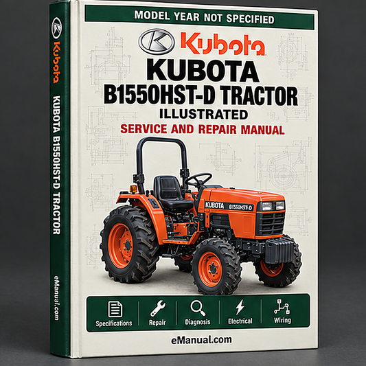 Kubota B1550HST-D Tractor Illustrated Master Parts List Manual