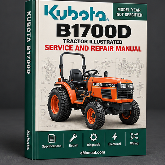 Kubota B1700D Tractor Illustrated Master Parts List Manual