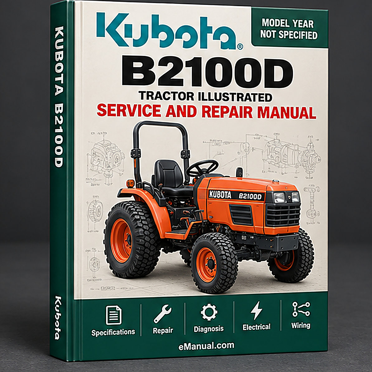 Kubota B2100D Tractor Illustrated Master Parts List Manual
