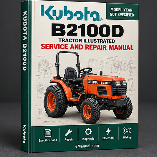 Kubota B2100D Tractor Illustrated Master Parts List Manual