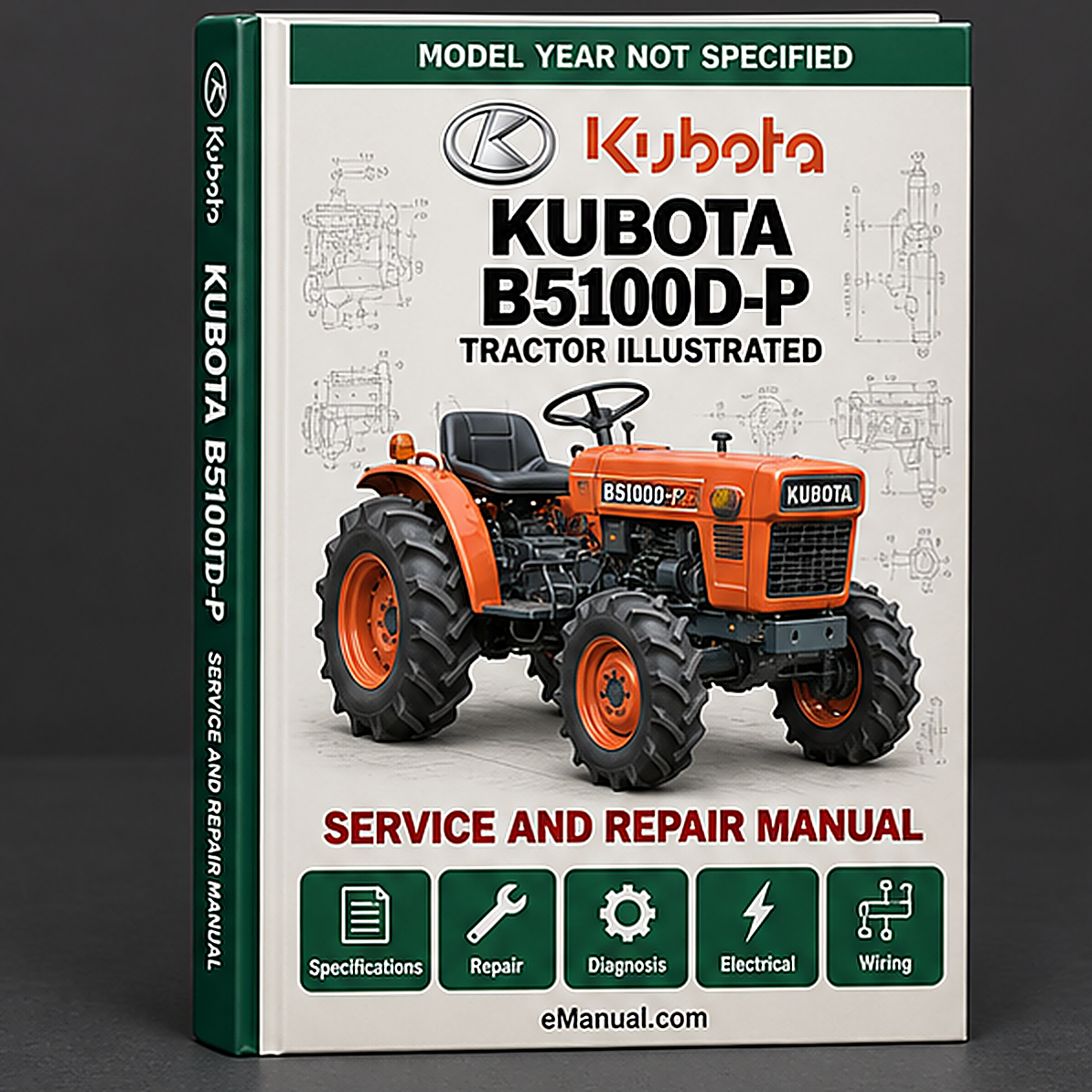 Kubota B5100D-P Tractor Illustrated Master Parts List Manual