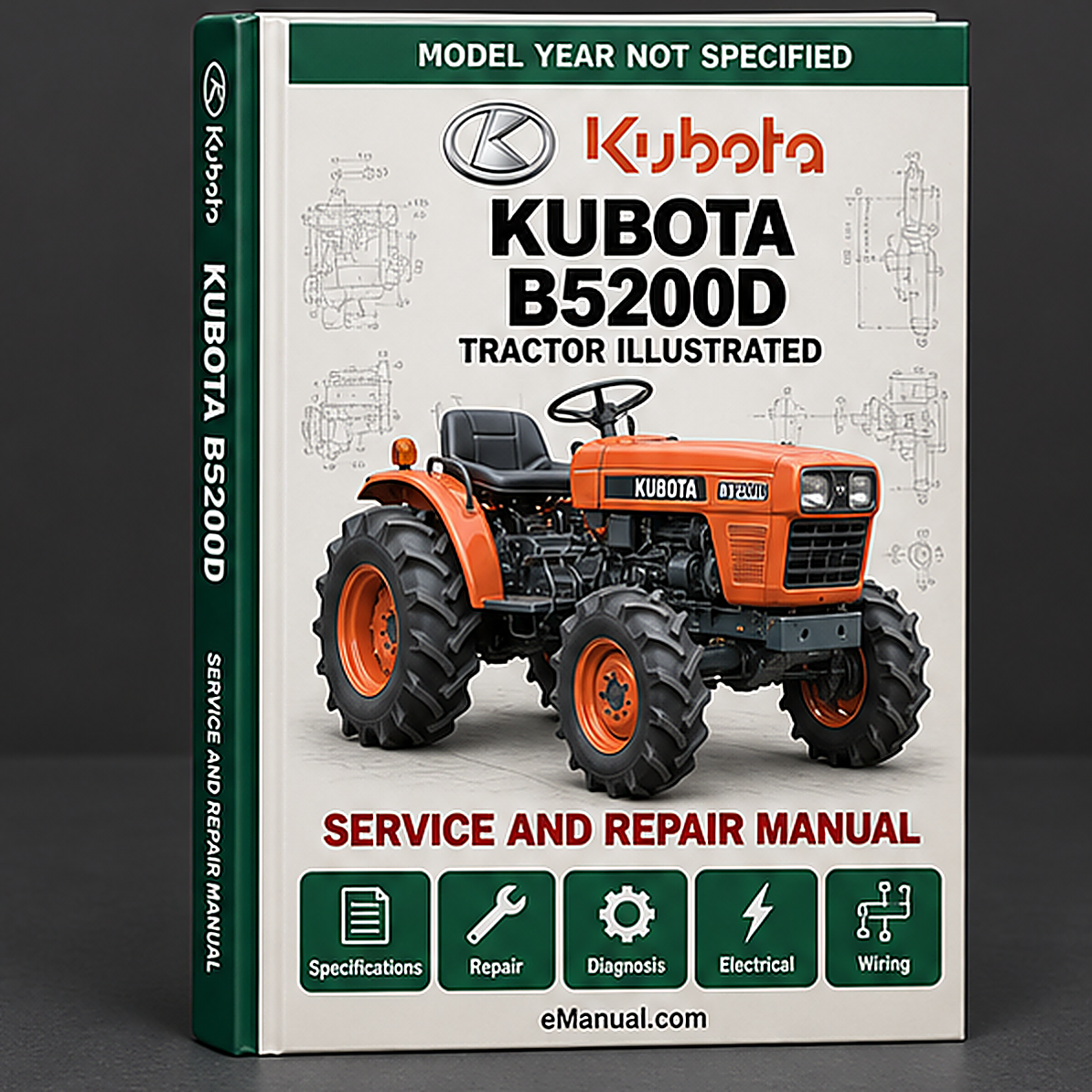 Kubota B5200D Tractor Illustrated Master Parts List Manual