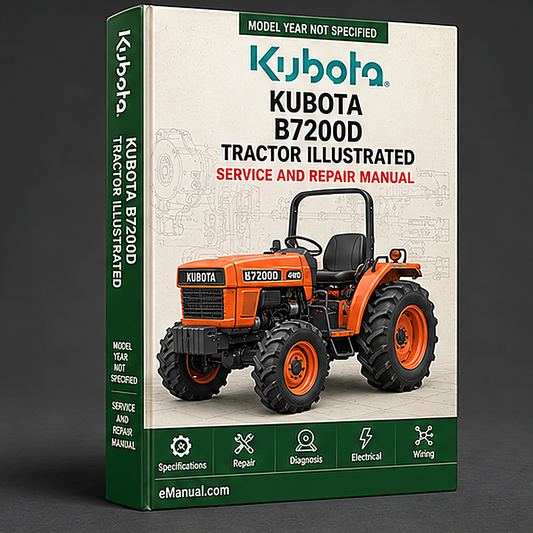Kubota B7200D Tractor Illustrated Master Parts List Manual