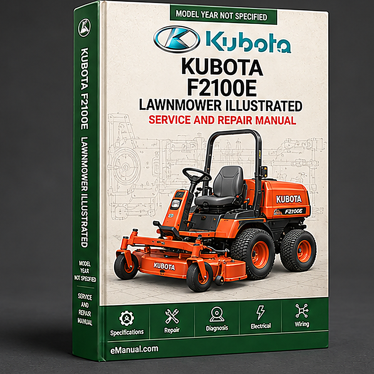 Kubota F2100E Lawnmower Illustrated Master Parts List Manual
