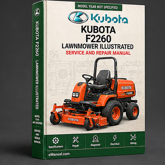 Kubota F2260 Lawnmower Illustrated Master Parts List Manual