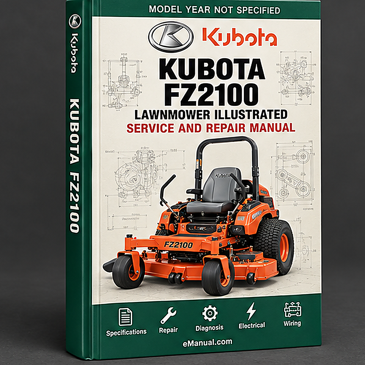 Kubota FZ2100 Lawnmower Illustrated Master Parts List Manual