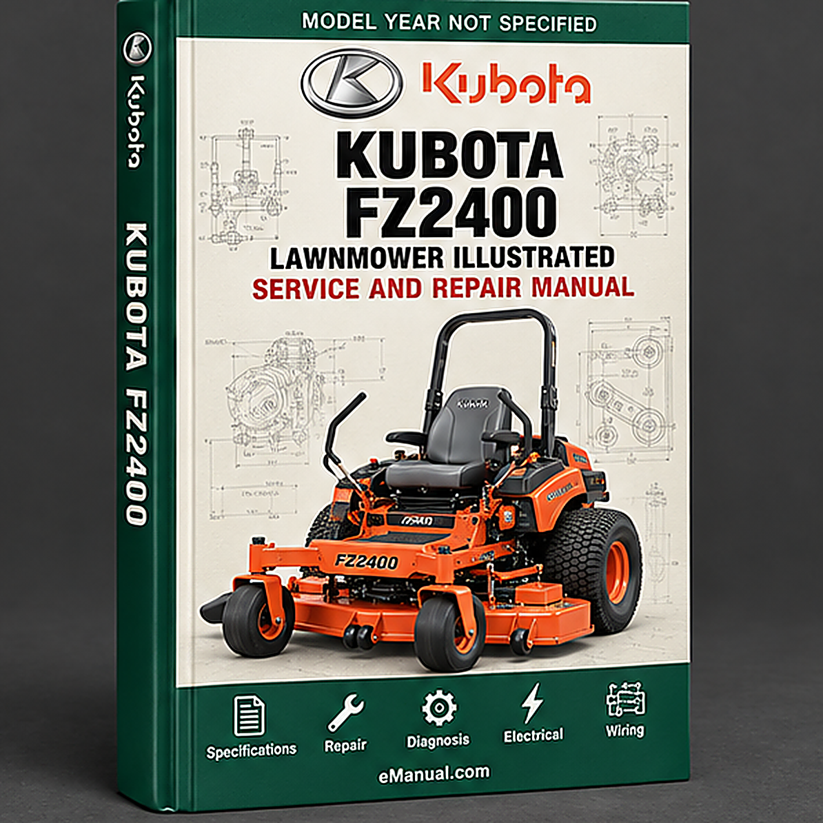 Kubota FZ2400 Lawnmower Illustrated Master Parts List Manual