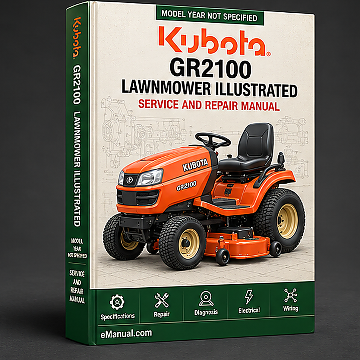 Kubota GR2100 Lawnmower Illustrated Master Parts List Manual