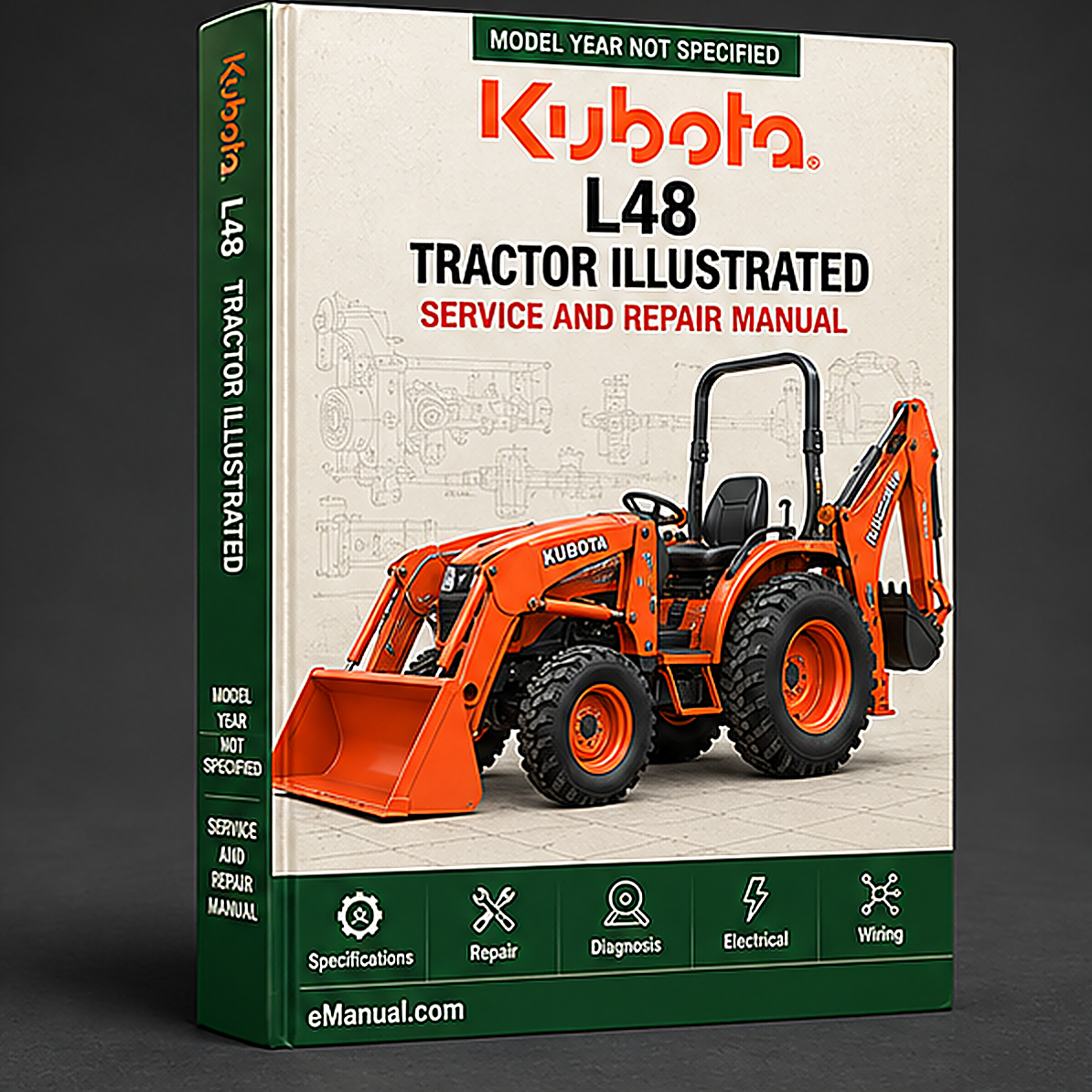 Kubota L48 Tractor Illustrated Master Parts List Manual