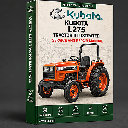 Kubota L275 Tractor Illustrated Master Parts List Manual
