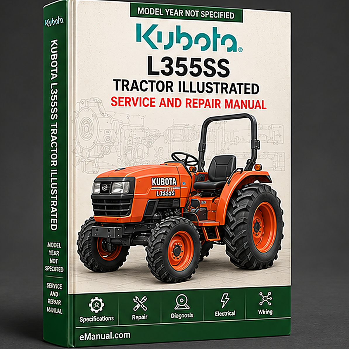 Kubota L355SS Tractor Illustrated Master Parts List Manual