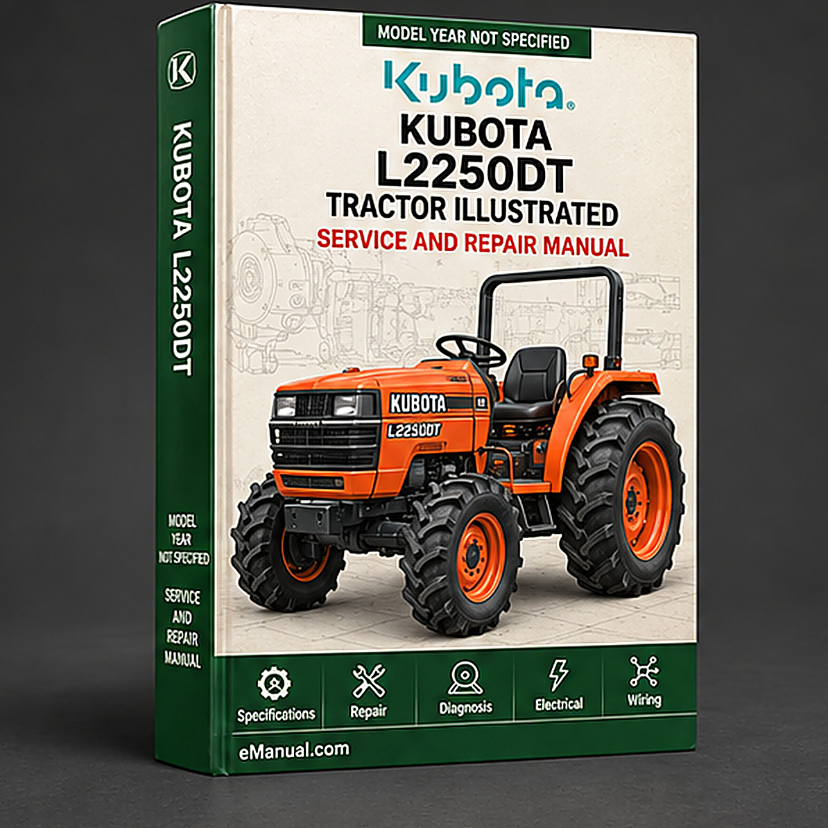 Kubota L2250DT Tractor Illustrated Master Parts List Manual
