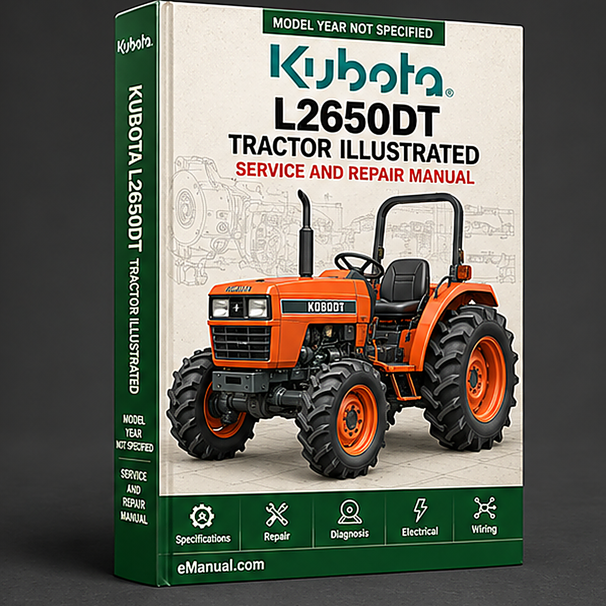 Kubota L2650DT Tractor Illustrated Master Parts List Manual