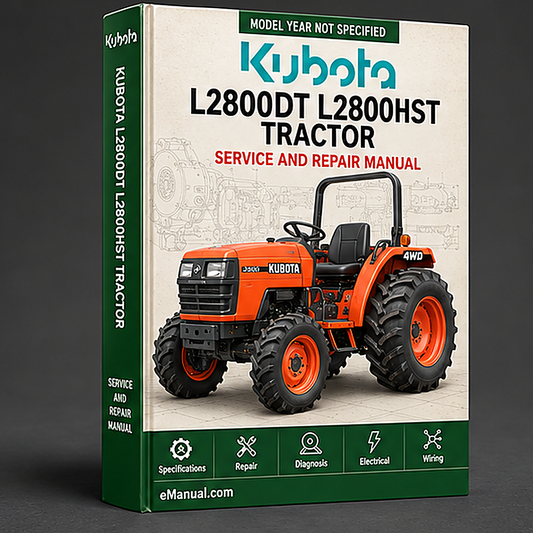 Kubota L2800DT L2800HST Tractor Illustrated Master Parts List Manual