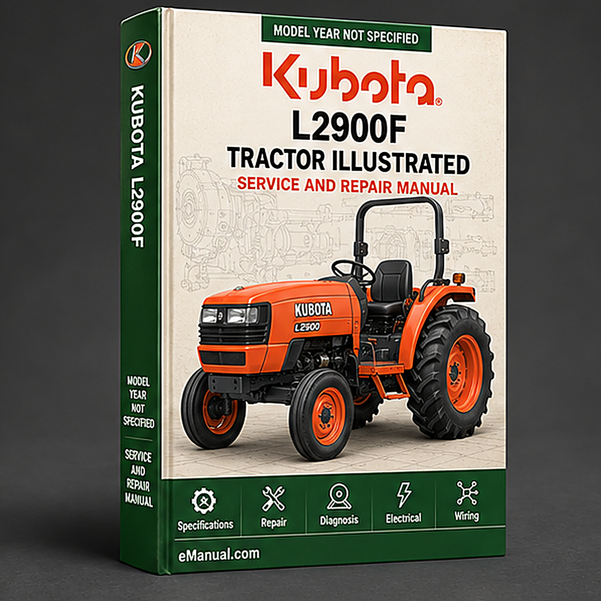 Kubota L2900F Tractor Illustrated Master Parts List Manual