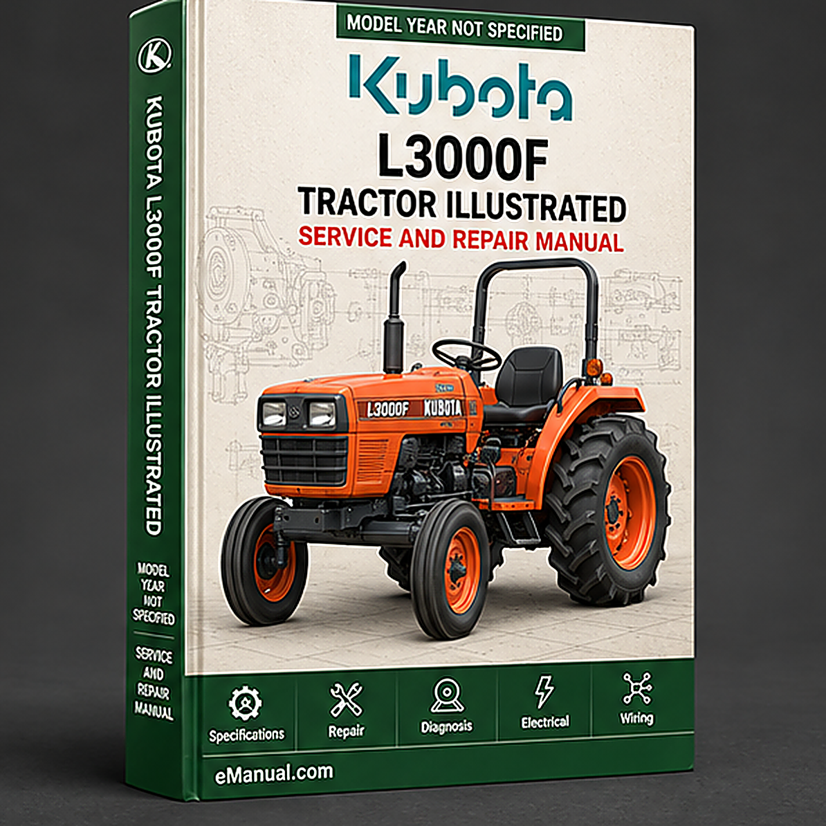 Kubota L3000F Tractor Illustrated Master Parts List Manual