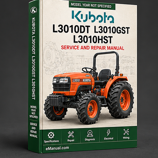 Kubota L3010DT L3010GST L3010HST Tractor Illustrated Master Parts List Manual