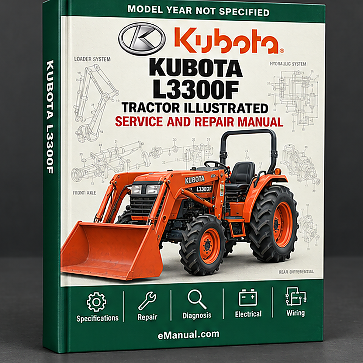 Kubota L3300F Tractor Illustrated Master Parts List Manual