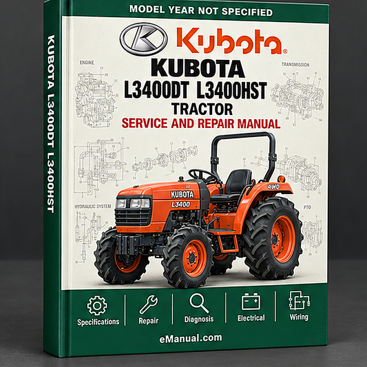 Kubota L3400DT L3400HST Tractor Illustrated Master Parts List Manual