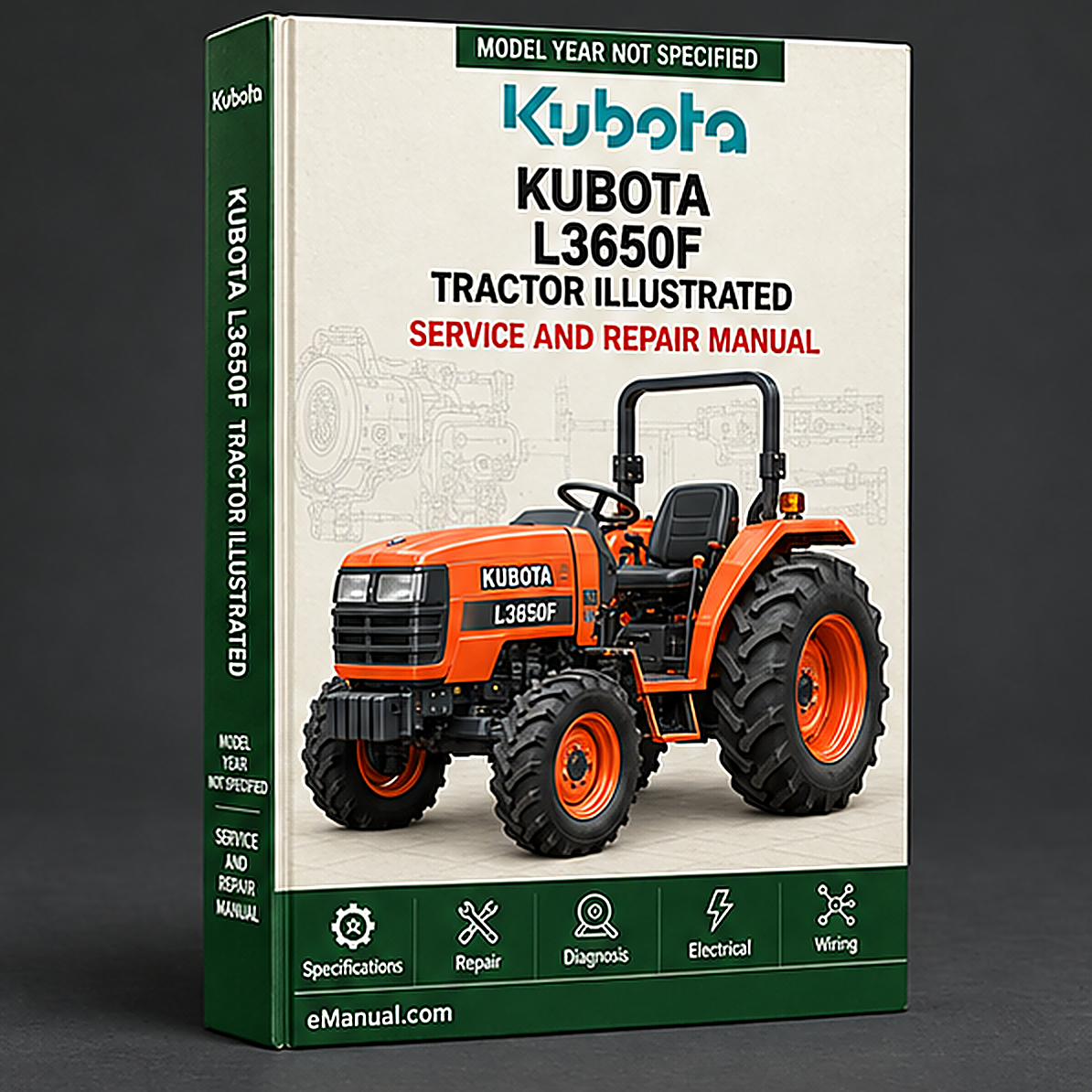 Kubota L3650F Tractor Illustrated Master Parts List Manual