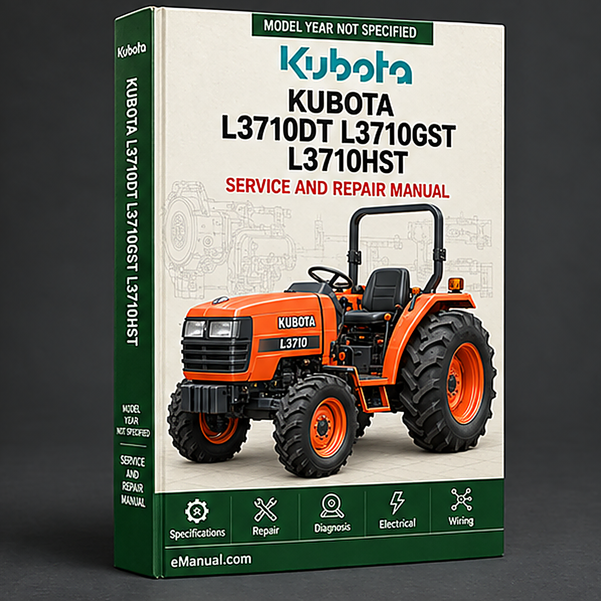 Kubota L3710DT L3710GST L3710HST Tractor Illustrated Master Parts List Manual