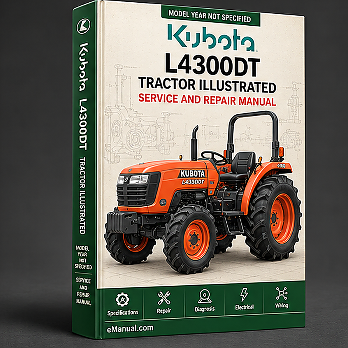 Kubota L4300DT Tractor Illustrated Master Parts List Manual