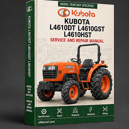 Kubota L4610DT L4610GST L4610HST Tractor Illustrated Master Parts List Manual