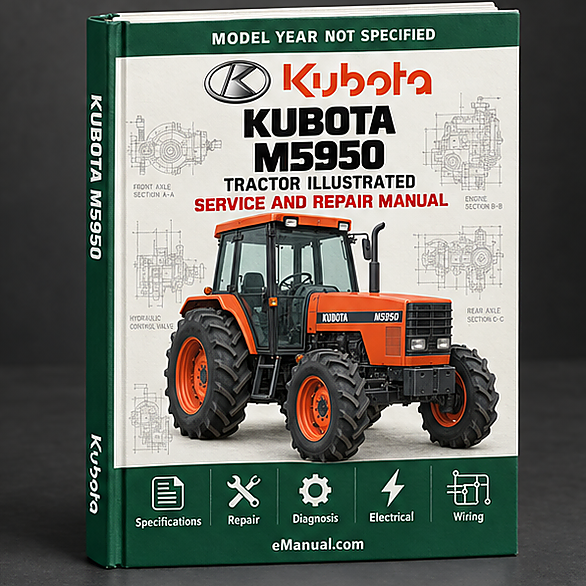 Kubota M5950 Tractor Illustrated Master Parts List Manual