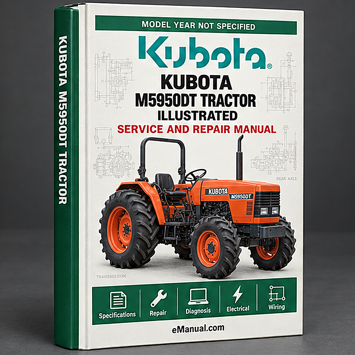 Kubota M5950DT Tractor Illustrated Master Parts List Manual