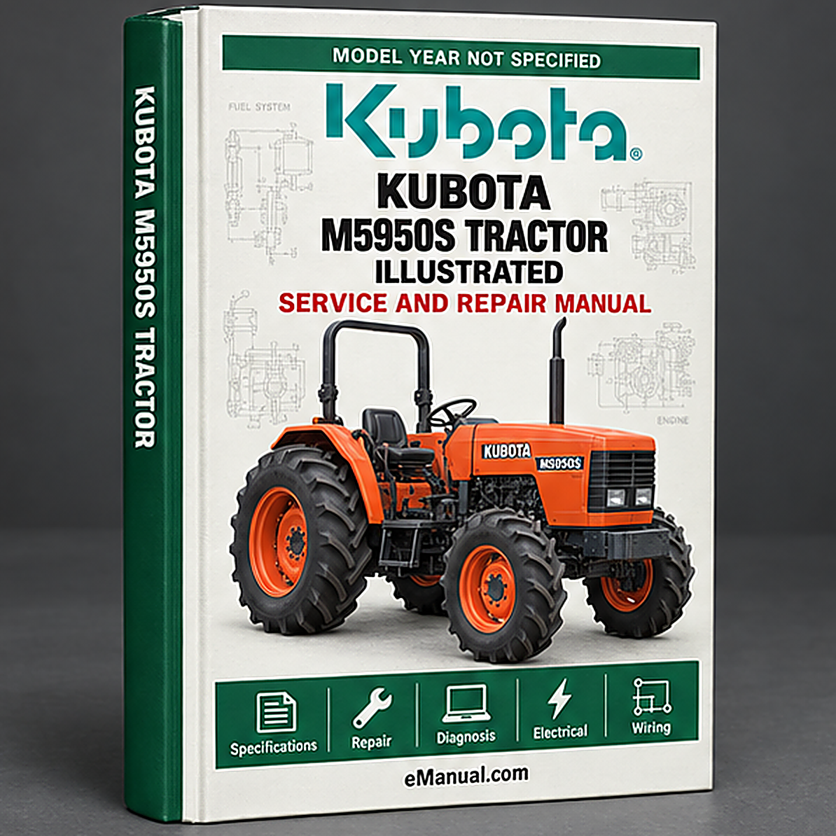 Kubota M5950S Tractor Illustrated Master Parts List Manual