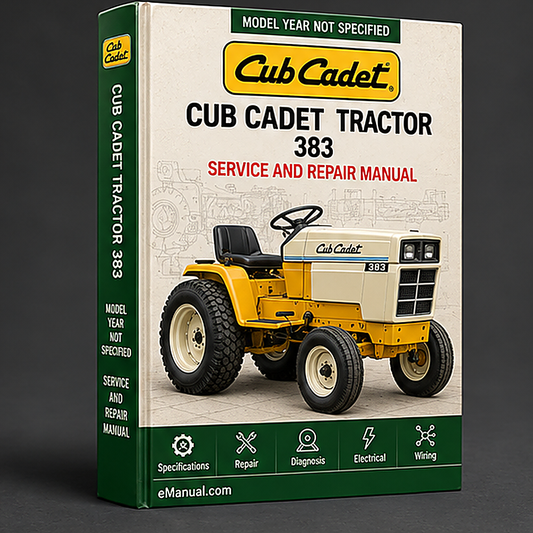 Cub Cadet Tractor 383 Repair Service Manual