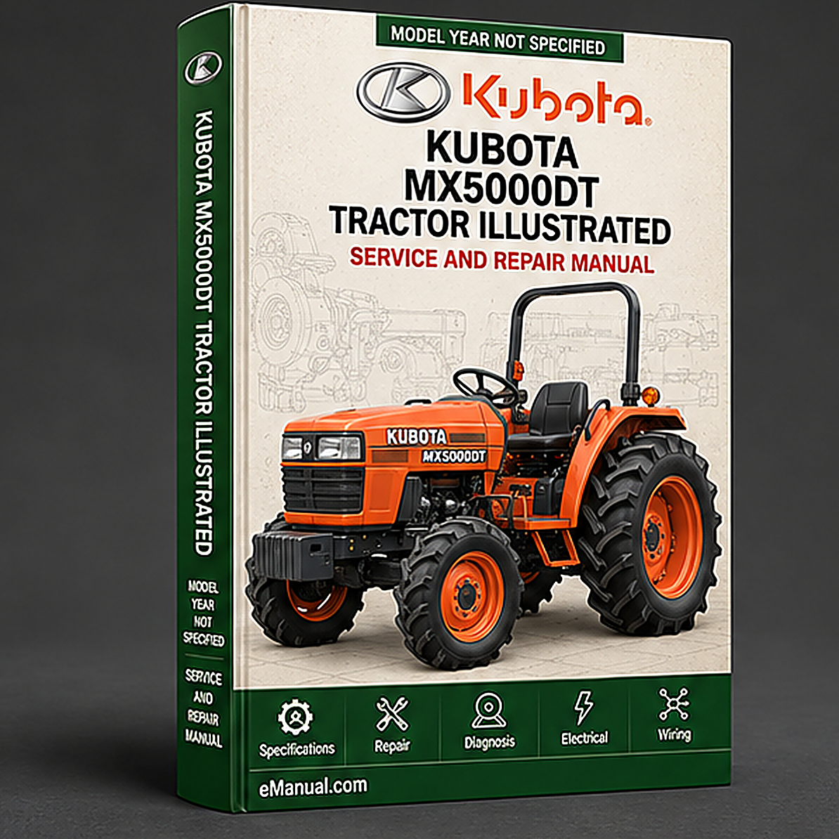 Kubota MX5000DT Tractor Illustrated Master Parts List Manual