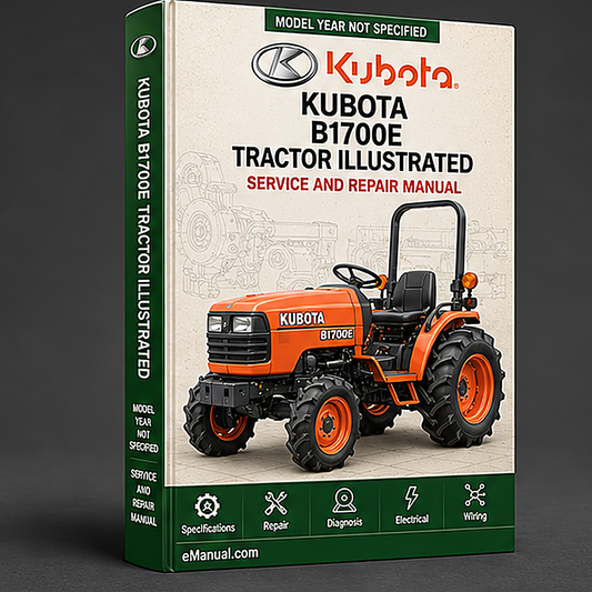 Kubota B1700E Tractor Illustrated Master Parts List Manual