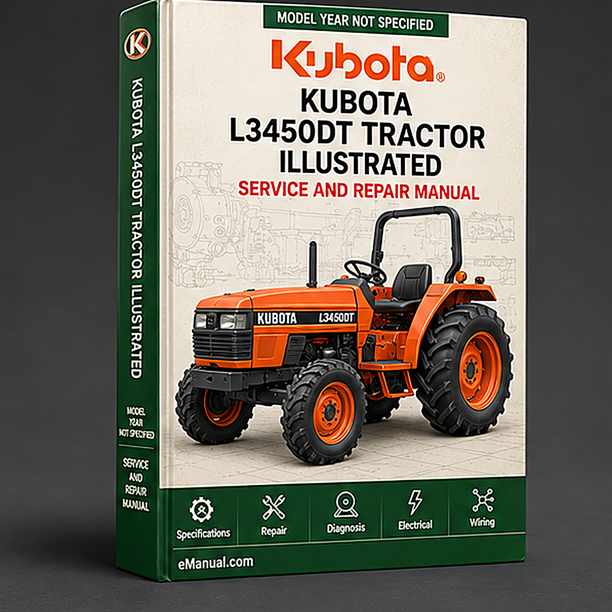 Kubota L3450DT Tractor Illustrated Master Parts List Manual