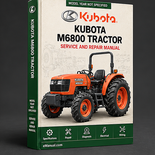 Kubota M6800 Tractor Workshop Repair Service Manual
