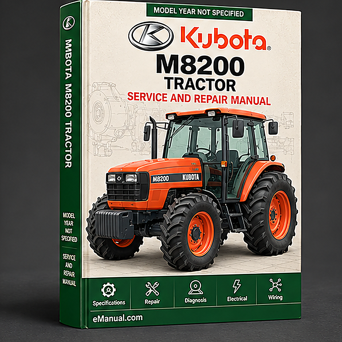 Kubota M8200 Tractor Factory Service Repair Manual