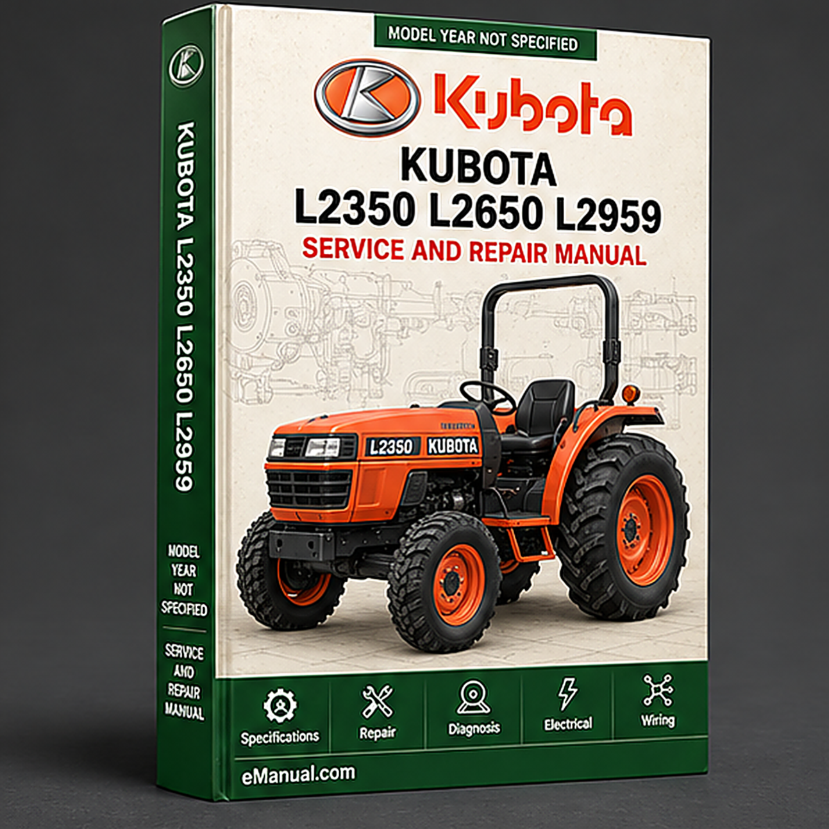 Kubota L2350 L2650 L2959 L3450 L3650 Tractor Workshop Manual