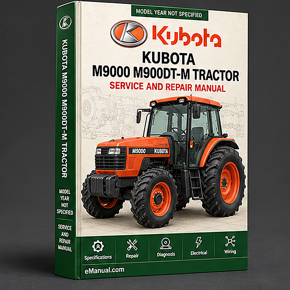 Kubota M9000 M900DT-M Tractor Factory Service Repair Manual