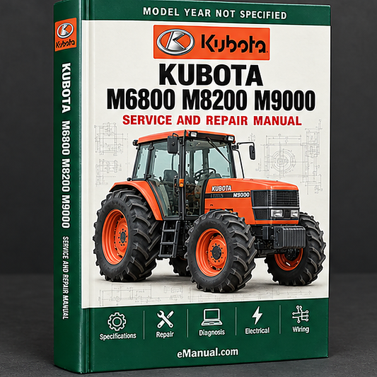 Kubota M6800 M8200 M9000 Tractor Service Workshop Manual