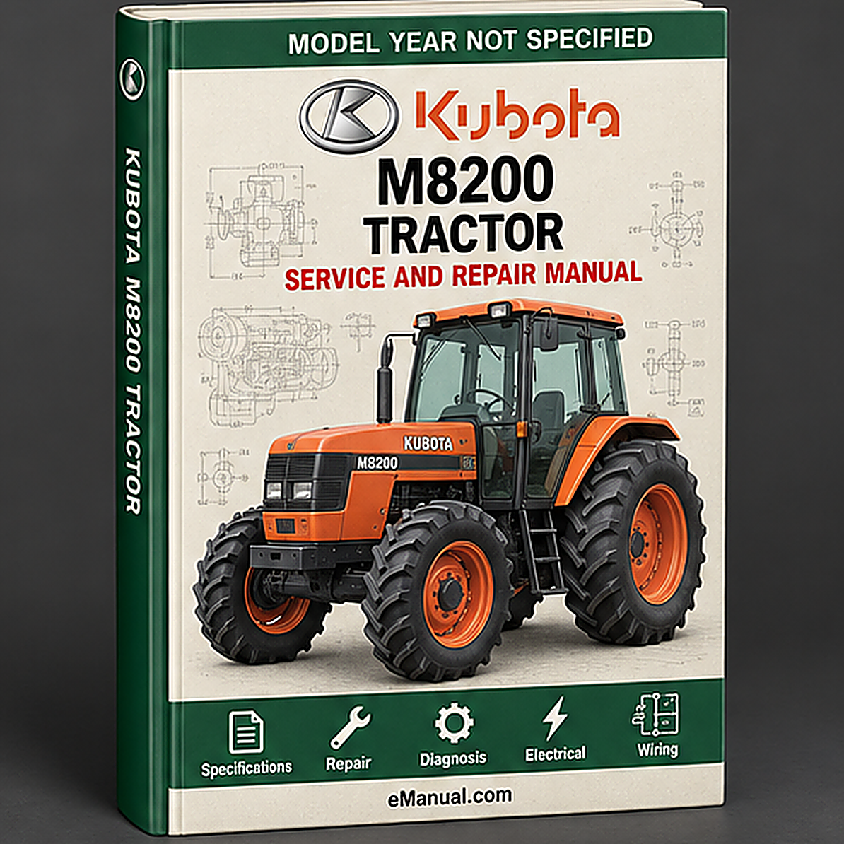 Kubota M8200 Tractor Service Repair Workshop Manual