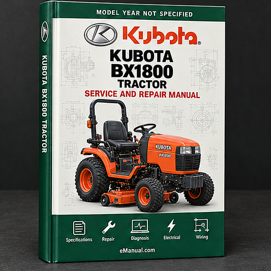 Kubota Bx1800 Tractor Workshop Repair Service Manual