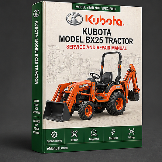 Kubota Model Bx25 Tractor Service Repair Workshop Manual
