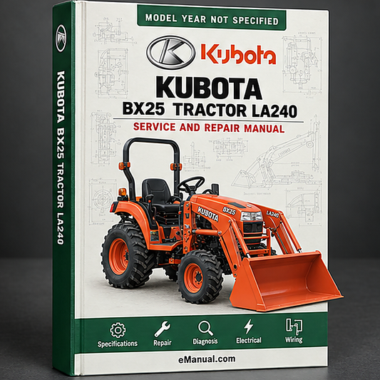 Kubota Bx25 Tractor La240 Bt601 Attachments Service Manual