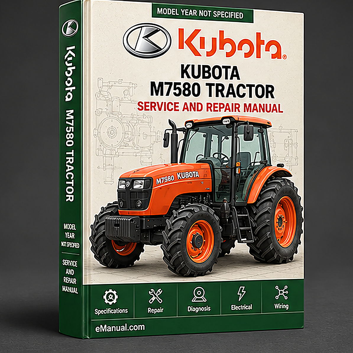Kubota M7580 Tractor Workshop Service Repair Manual