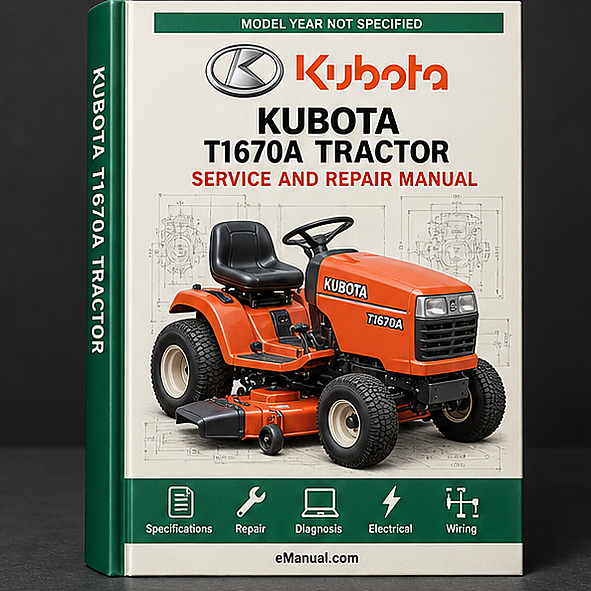 Kubota T1670A Tractor Workshop Service Repair Manual
